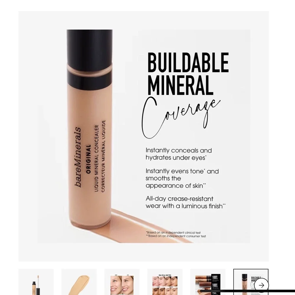NEW bareMinerals Fair‎ 1.5W Original Liquid Mineral Concealer Buildable Coverage